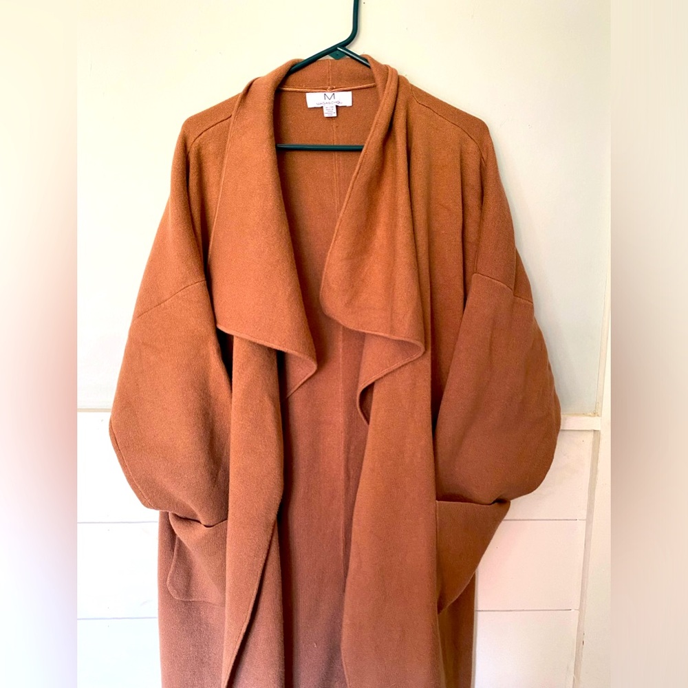 Magaschoni Modern Camel Tan Sweater Coat Size XL